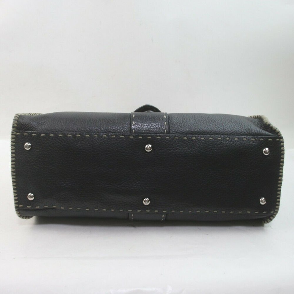 Auth Fendi Shoulder Bag Black Leather #19673F12 - Picture 4 of 9